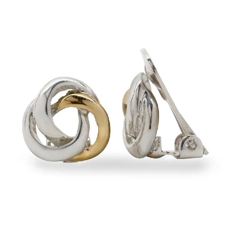 luxury earrings for women -luxury earrings for women -Earrings ClipOn Knot Two Tone