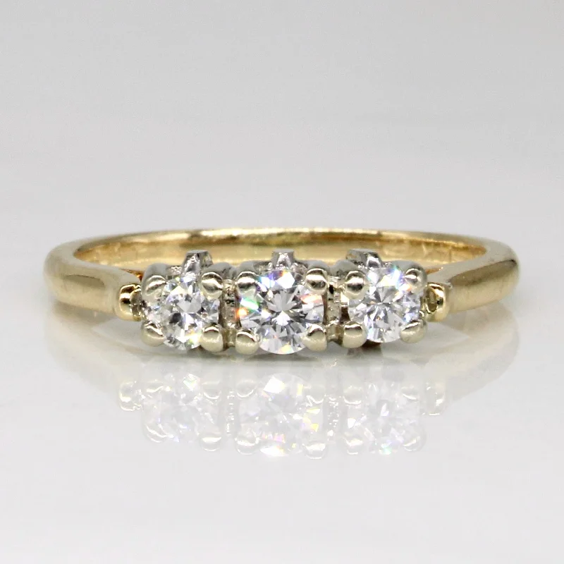 trendy rings for women -Three Stone Diamond Ring | 0.24ctw | SZ 4.75 |