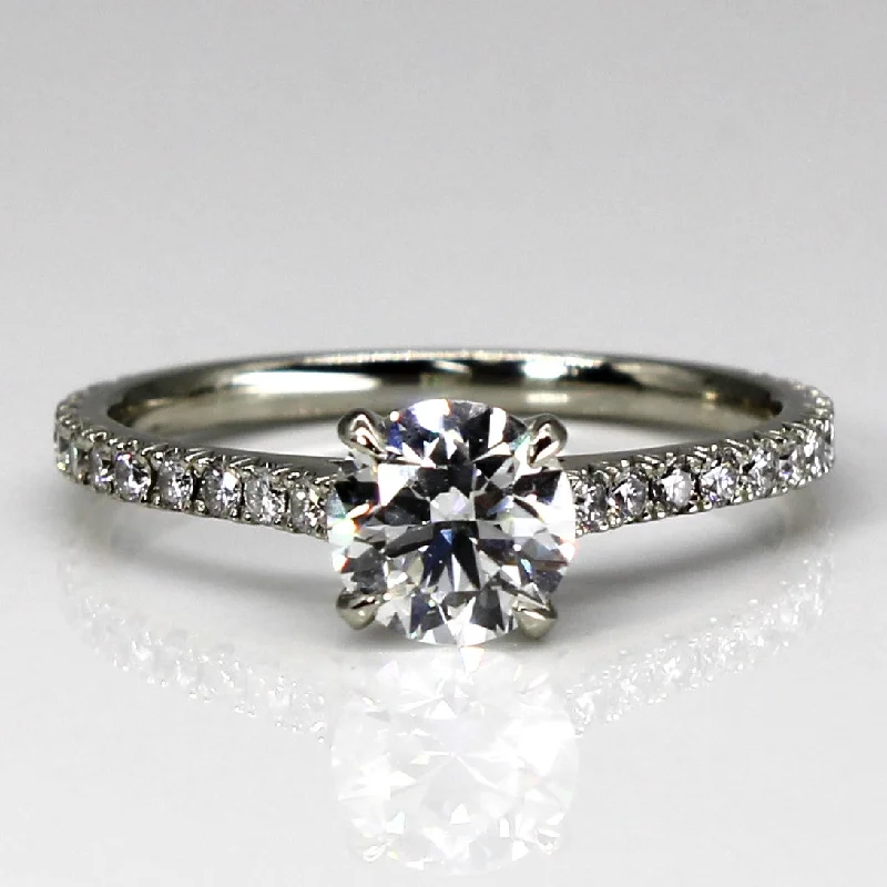 women’s birthstone rings -Solitaire with Accents Diamond Engagement Ring | 1.65ctw SI1 F | SZ 9.5 |