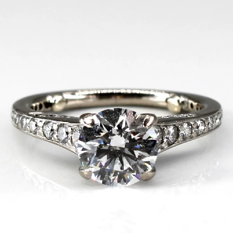 statement rings for women -Solitaire with Accents Diamond Ring | 1.55ctw VS2/SI1 F/G | SZ 4 |