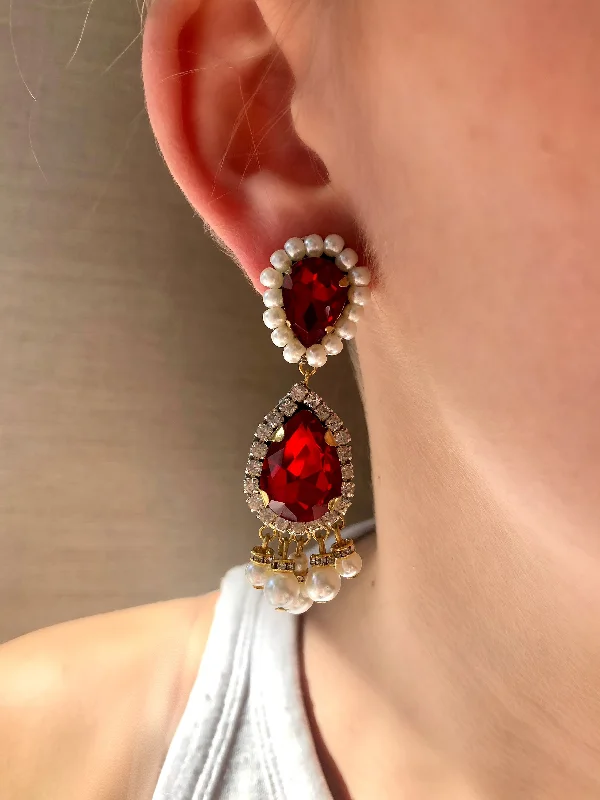 timeless earrings for women -timeless earrings for women -Red Sophia Earrings