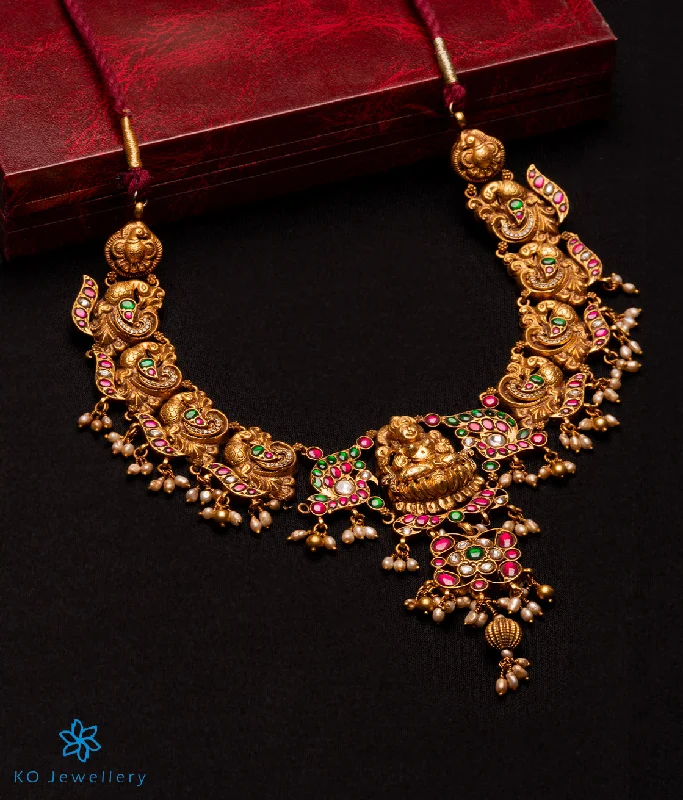 geometric necklaces for women -special occasion necklaces for women -The Lakshmi Silver Kundan-Jadau Necklace