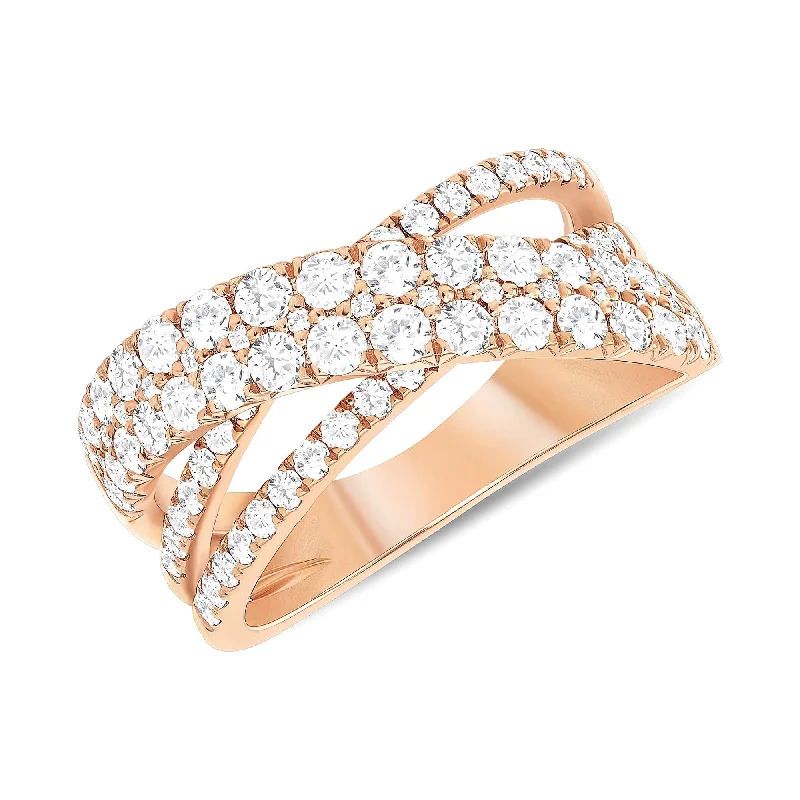 sophisticated rings for women -Diamond X Cocktail Ring