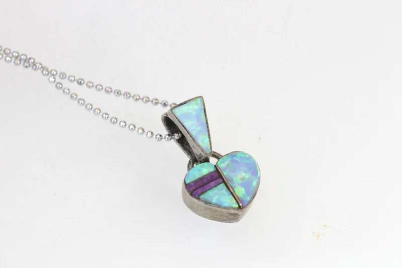 wedding gift necklaces for women -unique crystal necklaces for women -Opal Heart Shaped Necklace