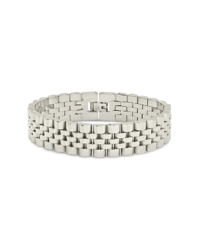 elegant silver cuff bracelets -CommentSold Chunky Watch Band Chain Bracelet