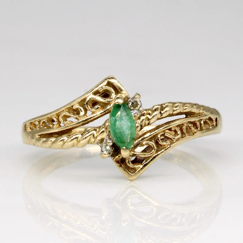 women’s birthstone rings -Emerald & Diamond Ring | 0.80ct, 0.015ctw | SZ 6.25 |