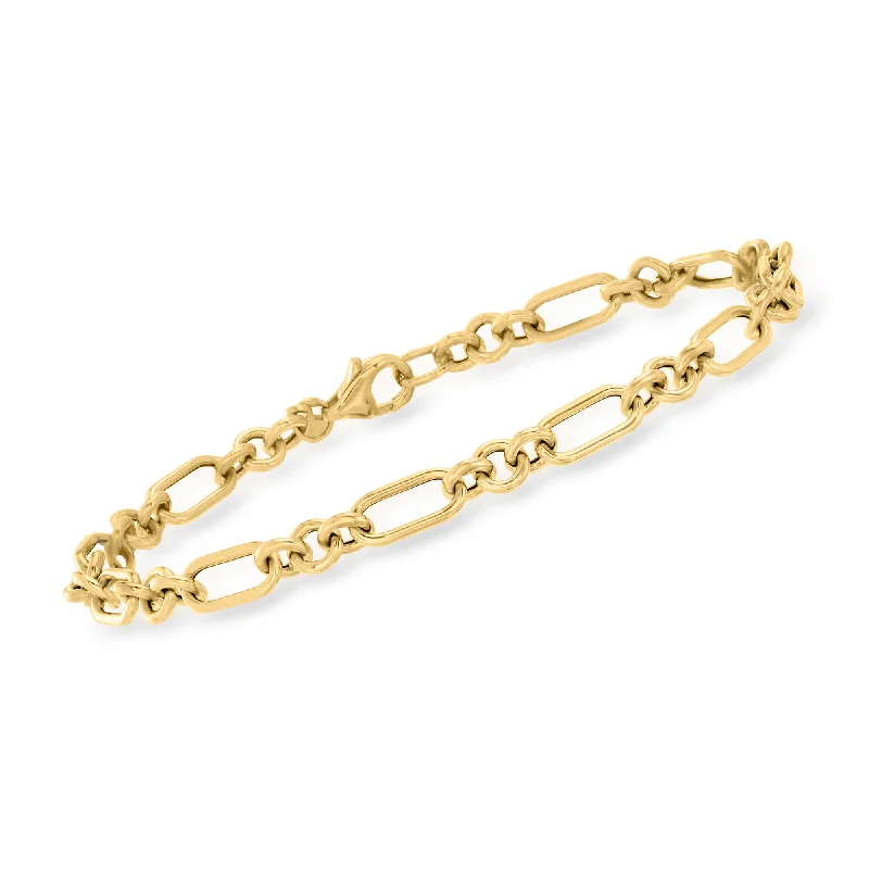 casual bracelets for women -Ross-Simons Italian 14kt Yellow Gold Cable-Link Bracelet