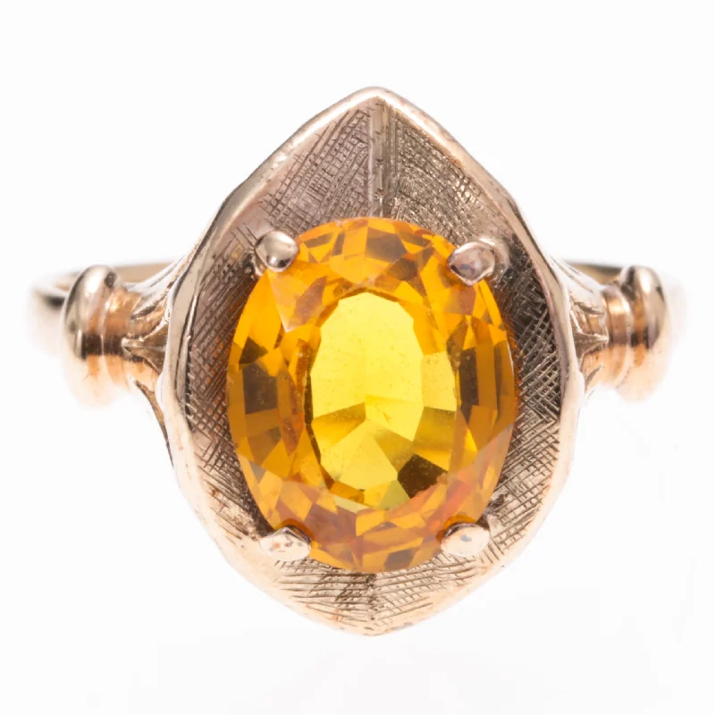 silver wedding rings for women -10K Yellow Gold Citrine Ring | 2.98ct | SZ 7.5