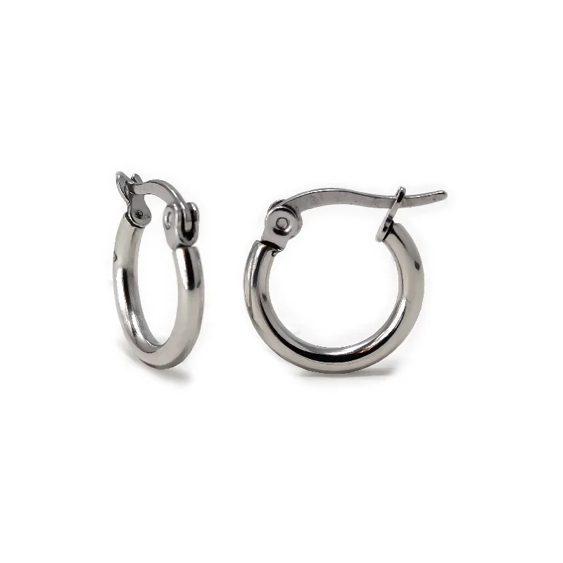 unique earrings for women -women’s birthstone earrings -Stainless Steel 1/2-inch Hoop Earrings