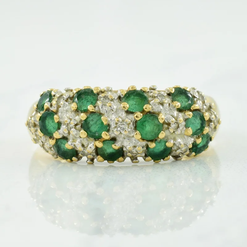 cocktail rings for women -Emerald & Diamond Ring | 0.60ctw, 0.06ctw | SZ 8 |