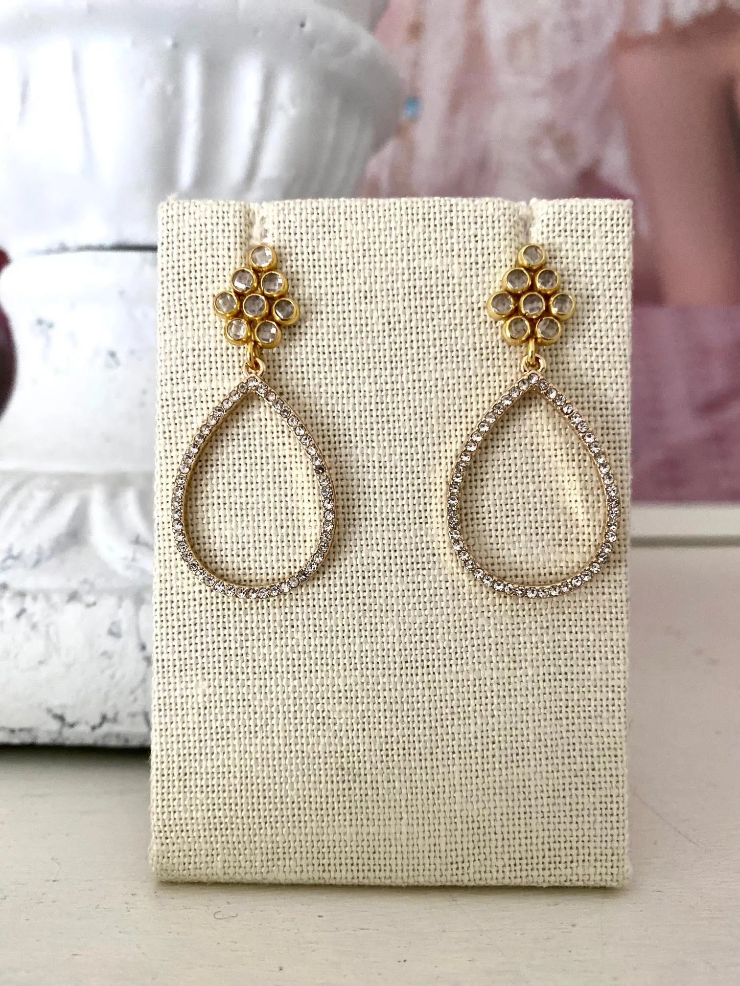 luxury drop earrings -elegant chandelier earrings -Petite Kinda Fancy Earrings - Gold