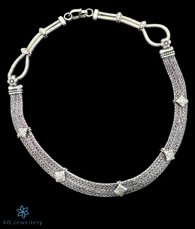 silver chain necklaces for women -bridal necklaces for women -The Attaka Silver Tribal Necklace