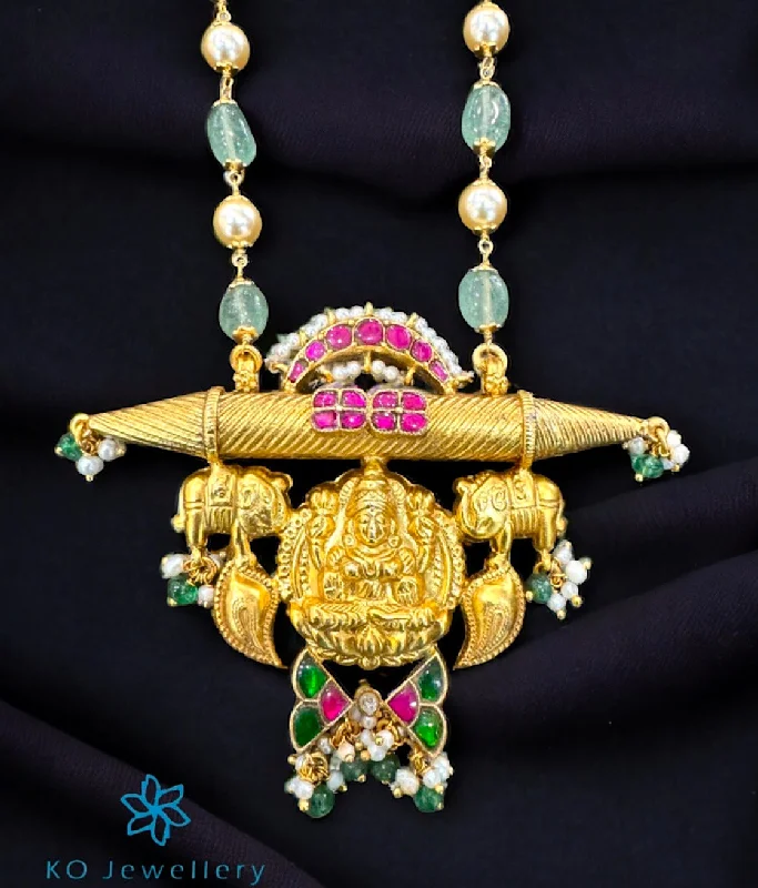 layered chain necklaces for women -fine jewelry necklaces for women -The Sarmaya Silver Kundan Lakshmi Necklace