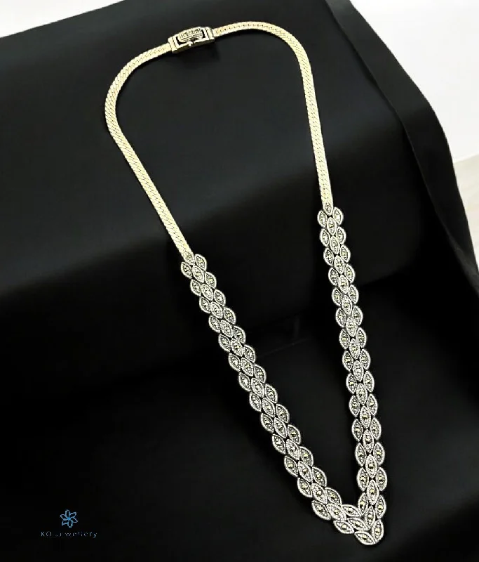 classic diamond necklaces for women -trendy fashion necklaces for women -The Avery Silver Marcasite Necklace