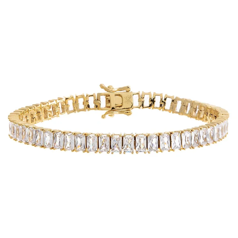 women’s braided bracelets -CZ Emerald Cut Tennis Bracelet