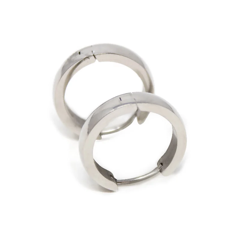 silver hoop earrings for women -small earrings for women -Stainless Steel 4mm Huggie Earrings High Polished