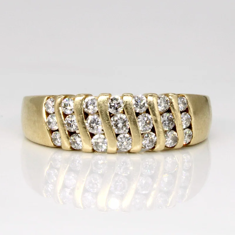 stackable rings for women -Channel Set Diamond Ring | 0.60ctw | SZ 6.75 |