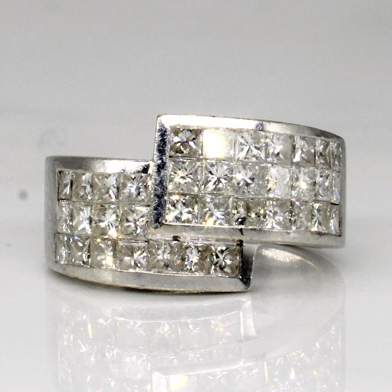 silver rings for women -Diamond Bypass Ring | 1.60ctw | SZ 5.75 |