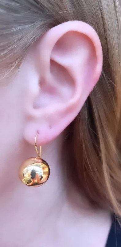 fashionable drop earrings -fashionable drop earrings -Solid Golden Disco Ball Earrings