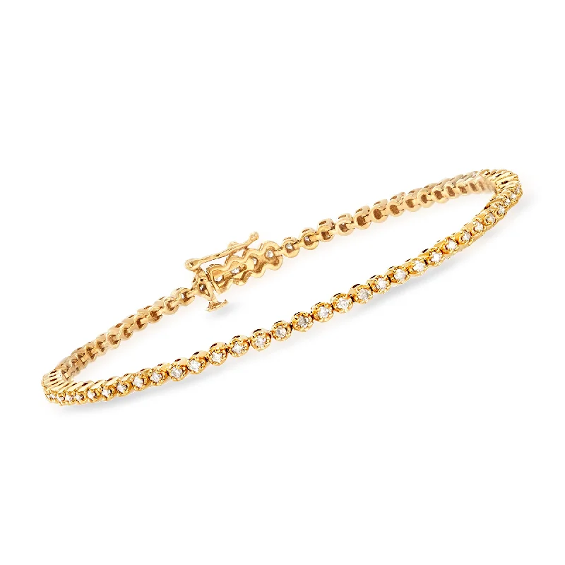 luxury bangles for women -Ross-Simons Diamond Tennis Bracelet in 18kt Gold Over Sterling