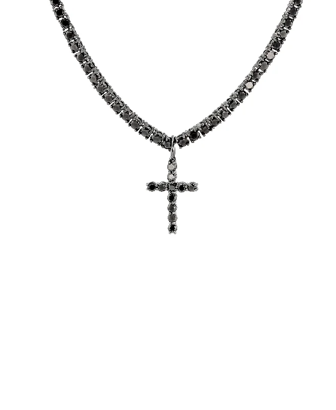 luxury necklaces for women -unique necklaces for women -Men's Cross Tennis Necklace w/ Cubic Zirconia