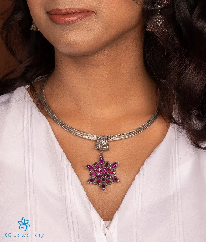 bridal shower necklaces for women -silver statement necklaces for women -The Aashika Silver Necklace