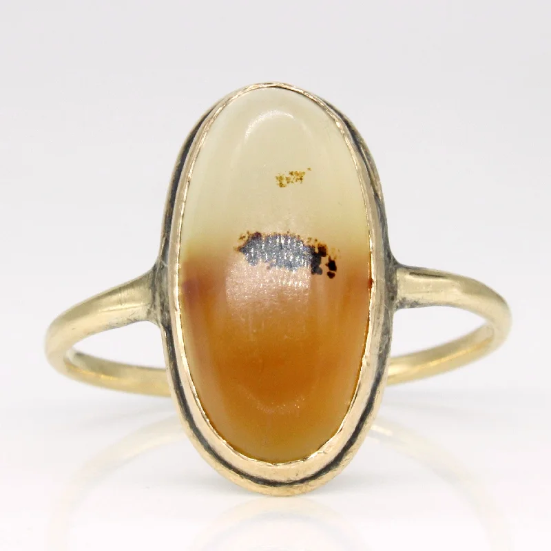 gold promise rings for women -Agate Cocktail Ring | 4.20ct | SZ 8.5 |