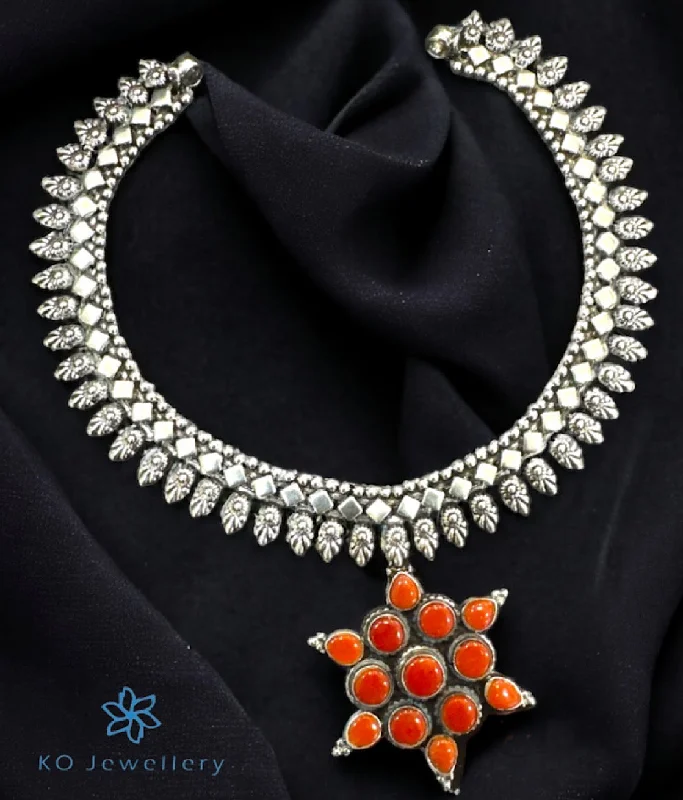 high-end necklaces for women -fashion lockets for women -The Gulshan Silver Gemstone Necklace