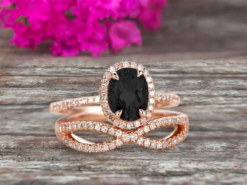 engagement rings with colored diamonds -engagement rings with colored diamonds -1.75 Carat Oval Cut Black Diamond Moissanite Engagement Ring Set On 10k Rose Gold Promise Ring Custom Made Glaring Jewelry Art Deco