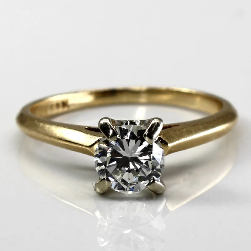 floral rings for women -Four Prong Solitaire Diamond Ring | 0.73ct SI1 H/I | SZ 7 |