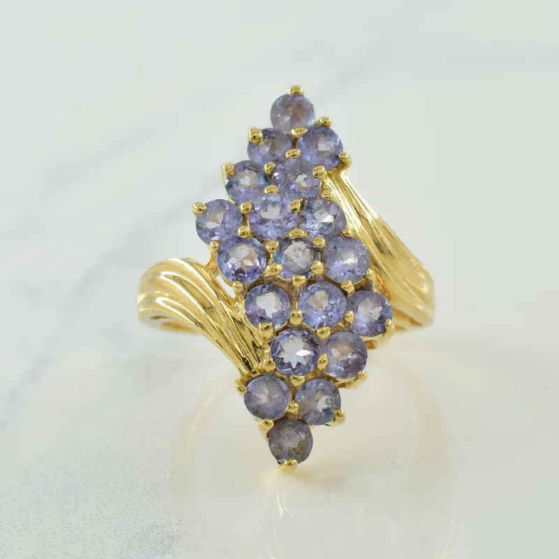 rose gold rings for women -Tanzanite Bypass Ring | 1.90ctw | SZ 6.25 |