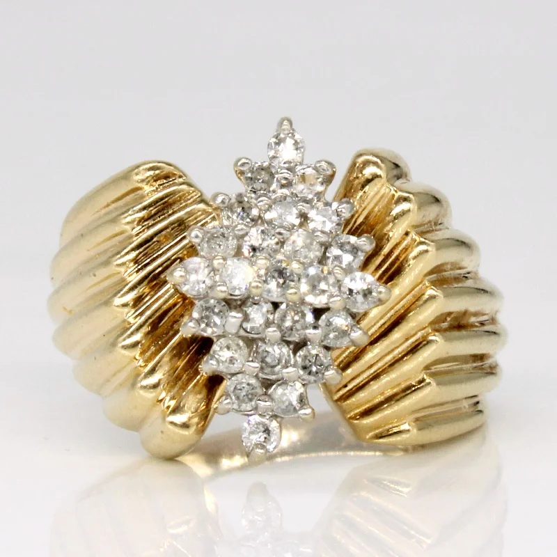 classic rings for women -Diamond Cluster Cocktail Ring | 0.30ctw | SZ 4.75 |