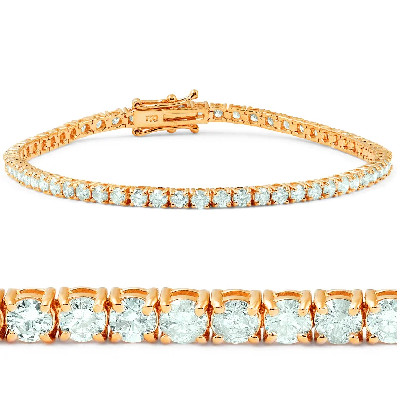 beautiful bangles for casual wear -7 1/2 ct Diamond Tennis Bracelet 14K Rose Gold 7"