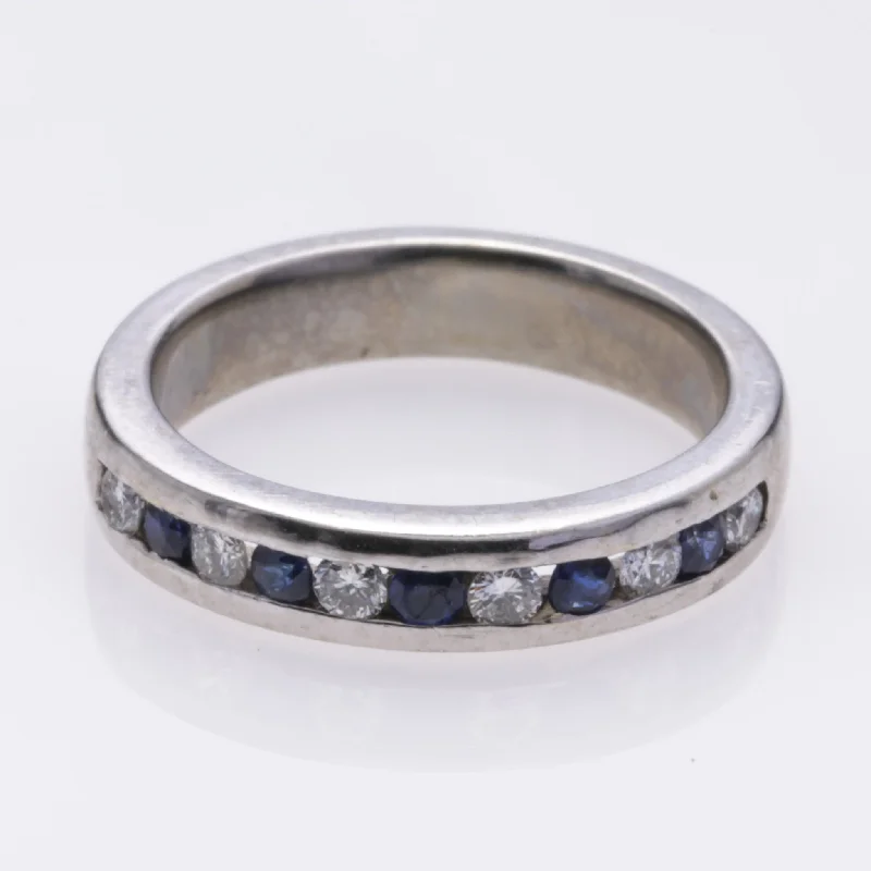 women’s rings -18K White Gold Sapphire and Diamond Ring | 0.26ct, 0.18ctw | SZ 4.5