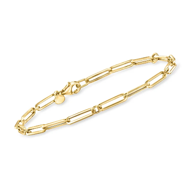 colorful bracelets for women -Ross-Simons Italian 18kt Yellow Gold Paper Clip Link Bracelet