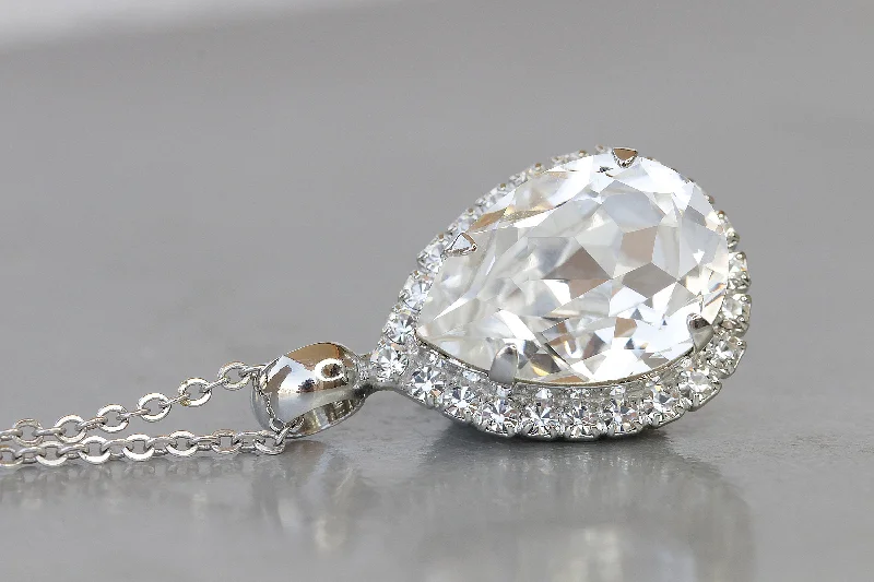 sterling silver necklaces for women -luxury diamond necklaces for women -CRYSTAL NECKLACE