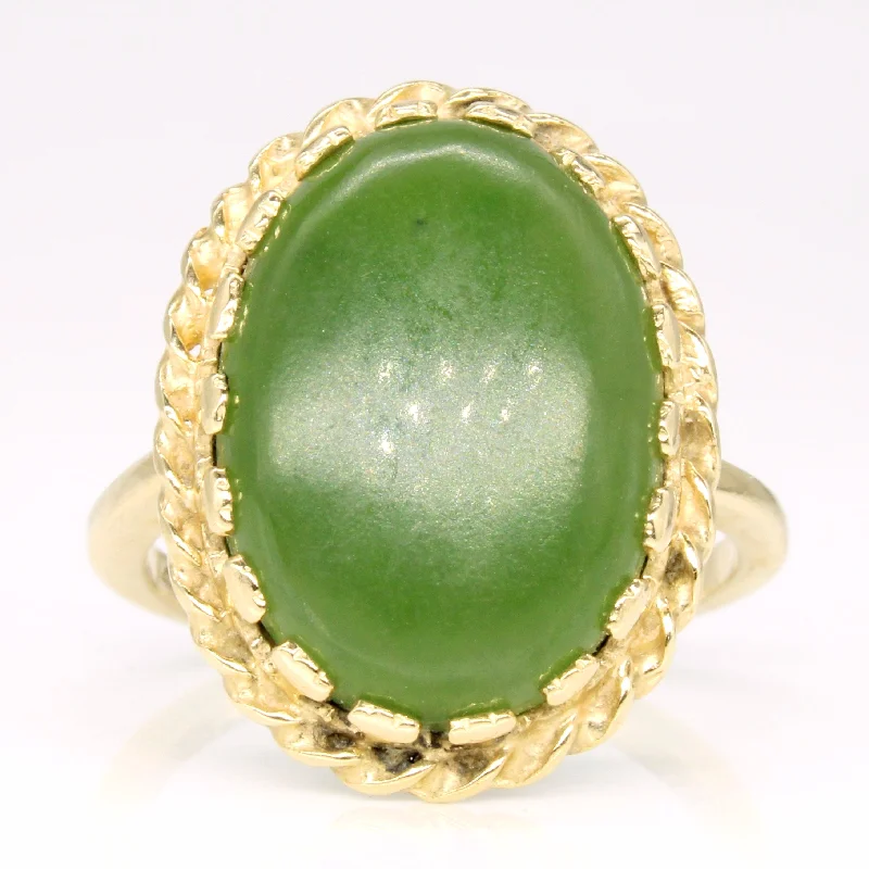 trendy cocktail rings for women -Nephrite Jade Cocktail Ring | 7.00ct | SZ 7.75 |