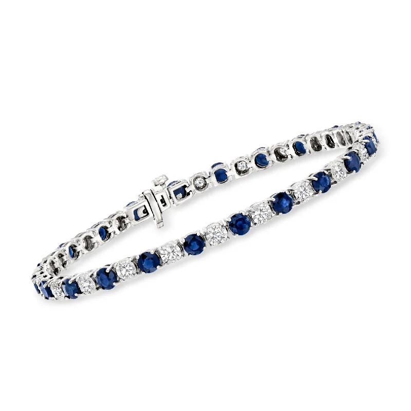 custom design bangles -Ross-Simons Sapphire and Diamond Tennis Bracelet in Sterling Silver