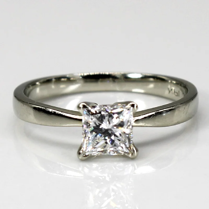 elegant rings for women -Solitaire Princess Diamond Engagement Ring | 0.67ct SI1 G/H | SZ 5.5 |