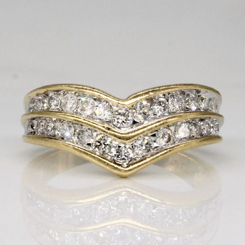 bridal ring sets -Diamond Chevron Ring | 0.40ctw | SZ 5.25 |