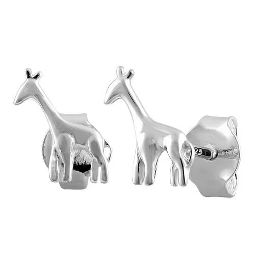 fashion gold earrings -luxury gemstone earrings for women -Sterling Silver Giraffe Earrings