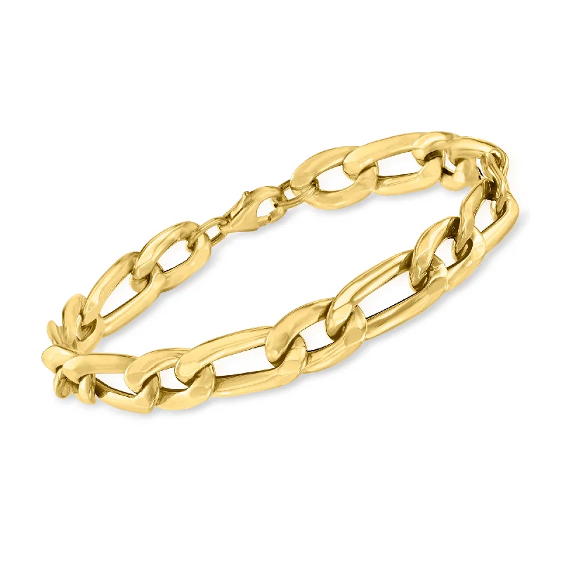 women’s adjustable cuff bracelets -Ross-Simons Italian 18kt Yellow Gold Curb-Link Bracelet