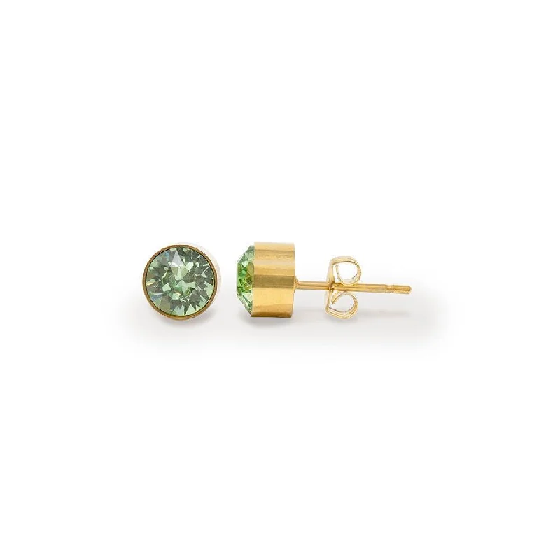 turquoise earrings for women -turquoise earrings for women -Stainless Steel Stud Earring August Birthstone Gold Plated