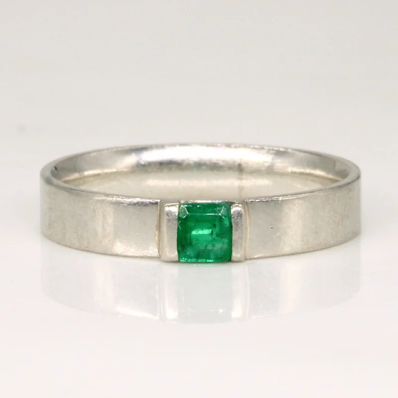 sparkling rings for women -Platinum and Emerald Band | 0.13ct | SZ 5.5