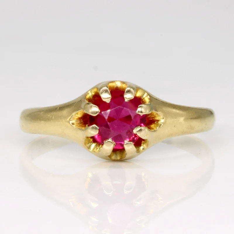 luxury platinum rings -Synthetic Ruby Ring | 0.60ct | SZ 8.25 |