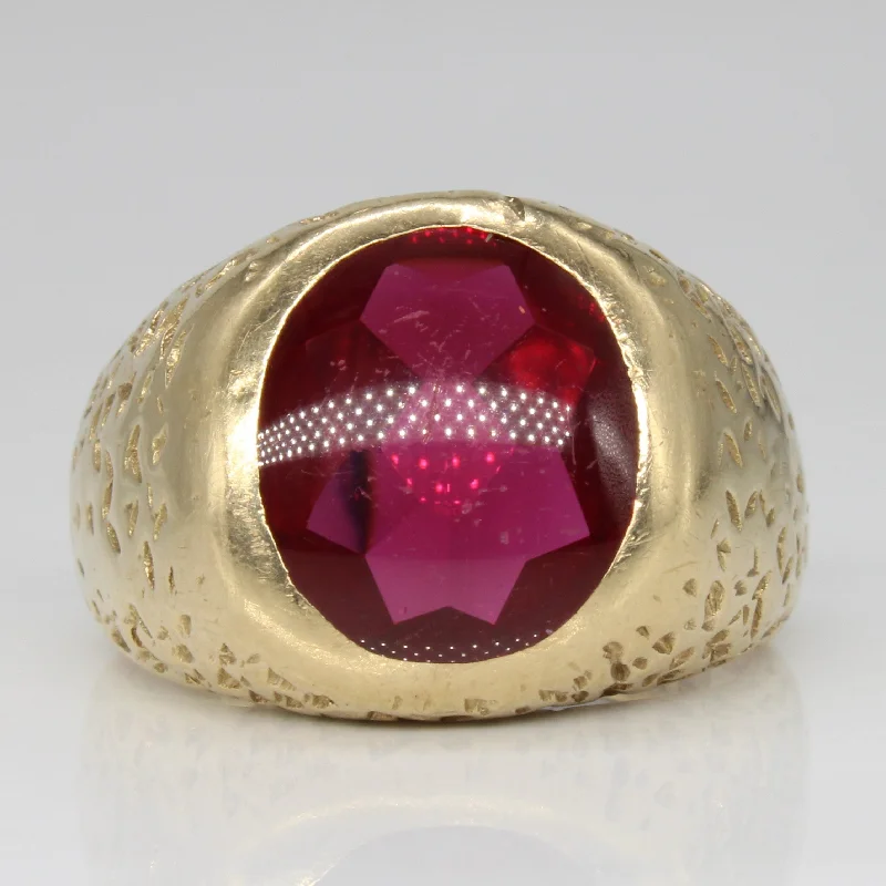 designer engagement rings for women -Synthetic Ruby Cocktail Ring | 7.00ct | SZ 9.75 |