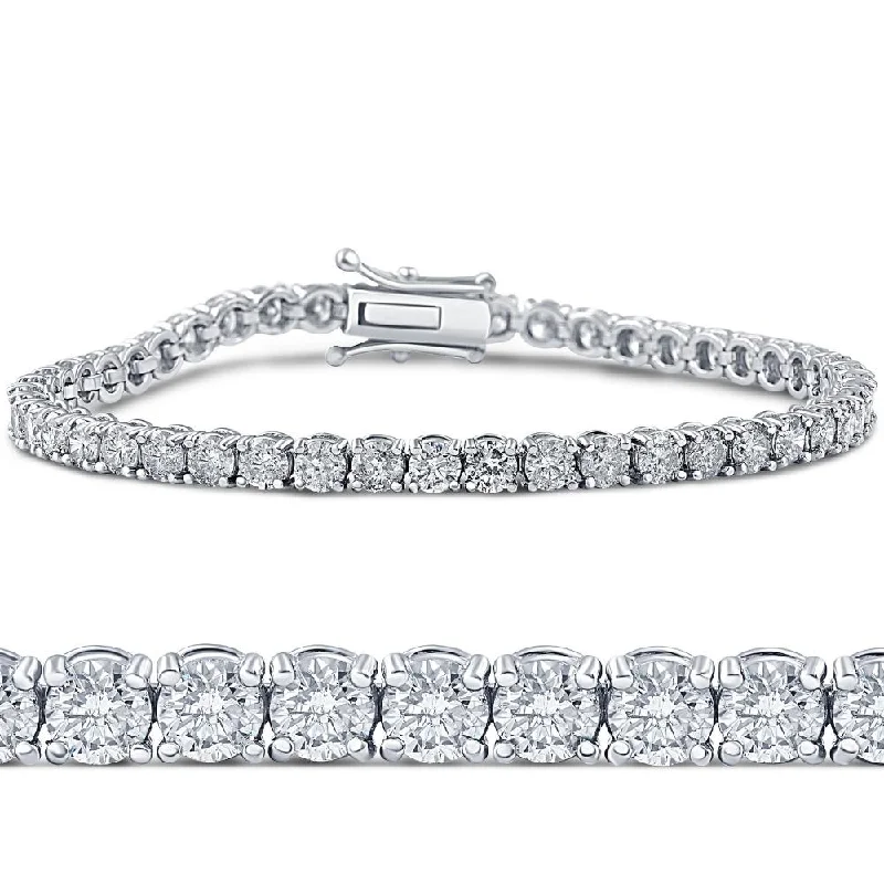 simple bangle bracelets for women -6 1/4ct Lab Grown Diamond Tennis Bracelet 14K White Gold