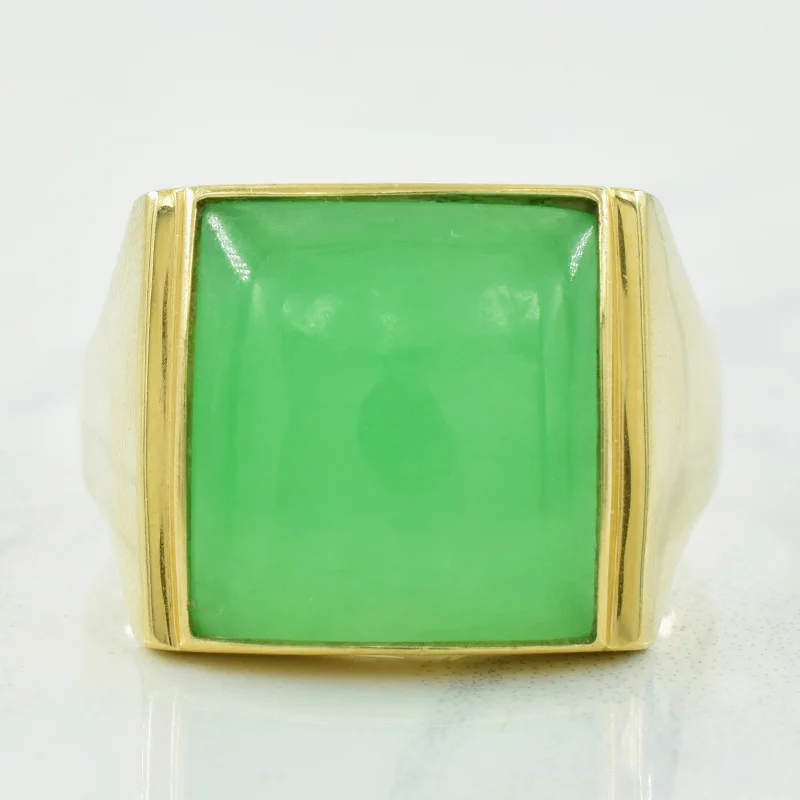 classic rings for women -Large Jadeite Ring | 10.00ct | SZ 12.5 |