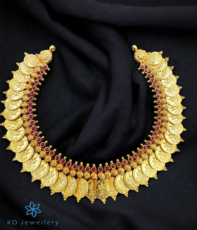 luxury fashion necklaces for women -precious stone pendants for women -The Classic Laxmi Kasu-malai Necklace