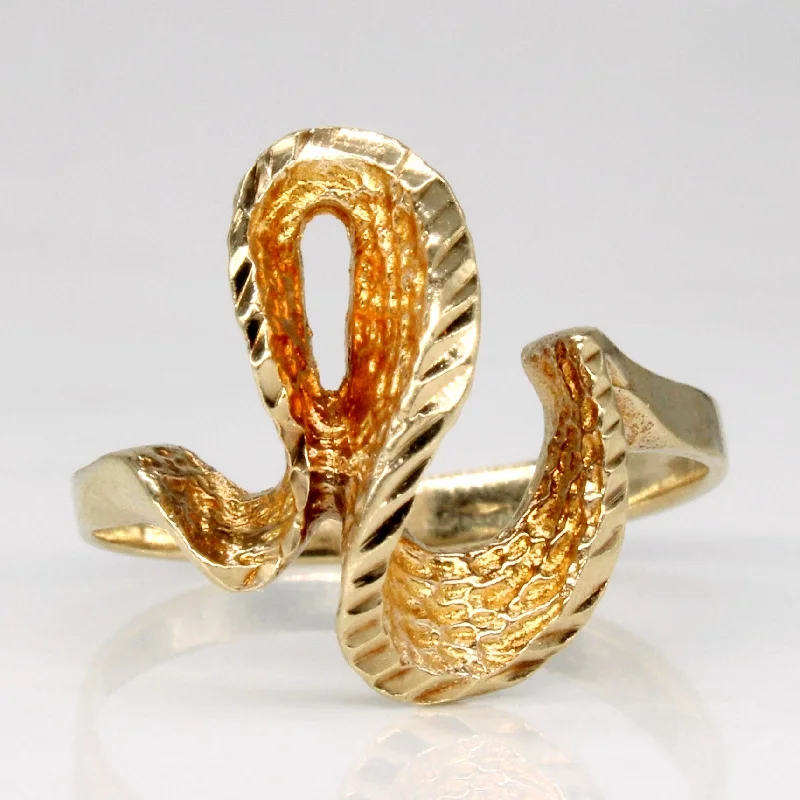 cocktail rings for women -10k Yellow Gold Wave Ring | SZ 5.75 |